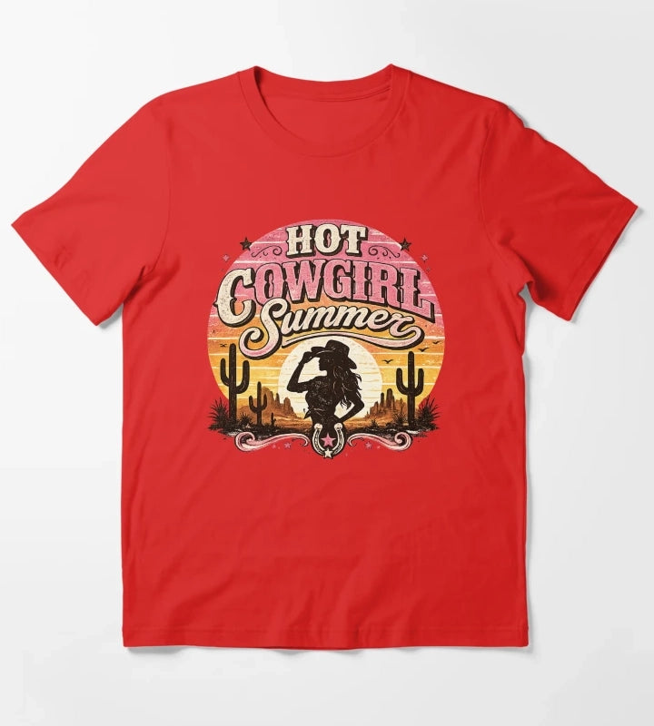 Hot cowgirl summer at sunset T-Shirt Red