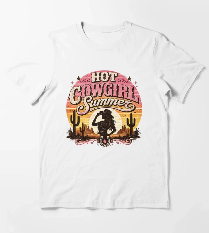 Hot cowgirl summer at sunset T-Shirt White