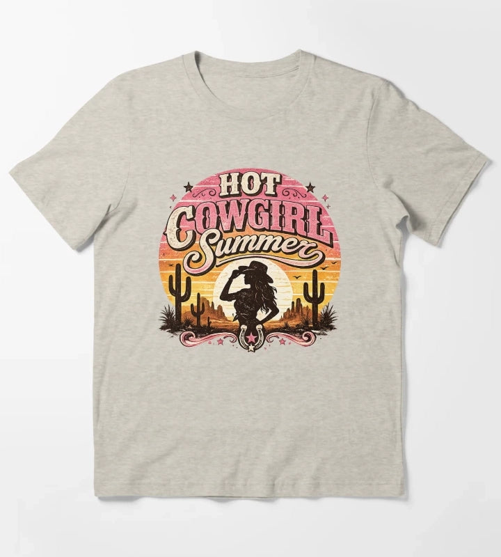 Hot cowgirl summer at sunset T-Shirt Cream