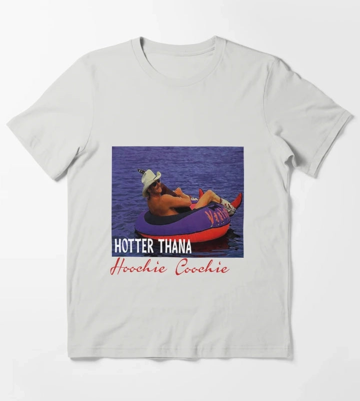 Hotter Than A Hoochie Coochie Chattahoochee Alan Jackson 90s country Tee Music Cowgirl Cowboy T-Shirt Light Grey