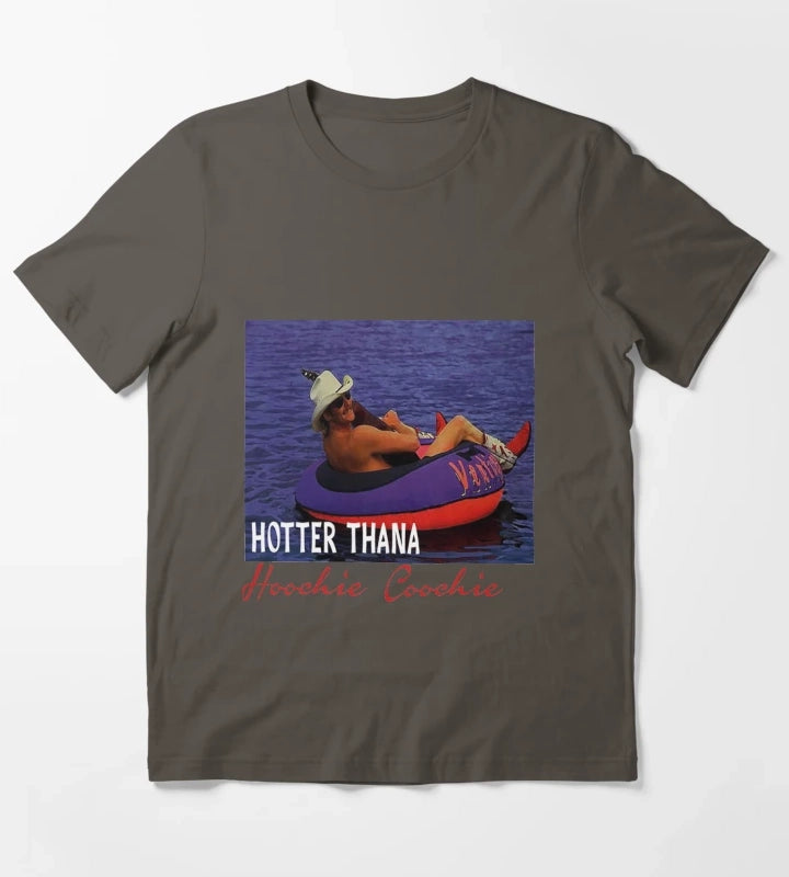Hotter Than A Hoochie Coochie Chattahoochee Alan Jackson 90s country Tee Music Cowgirl Cowboy T-Shirt Dark Grey
