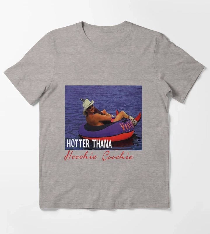 Hotter Than A Hoochie Coochie Chattahoochee Alan Jackson 90s country Tee Music Cowgirl Cowboy T-Shirt Heather Grey