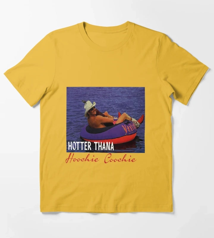 Hotter Than A Hoochie Coochie Chattahoochee Alan Jackson 90s country Tee Music Cowgirl Cowboy T-Shirt Yellow