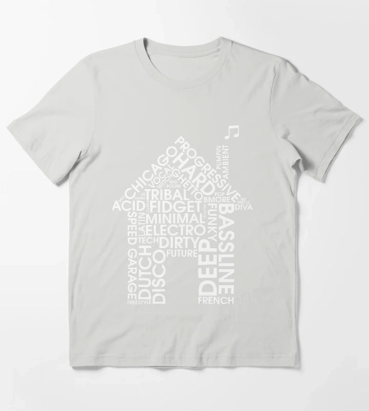 House Music Genres T-Shirt Light Grey