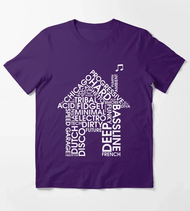 House Music Genres T-Shirt Purple