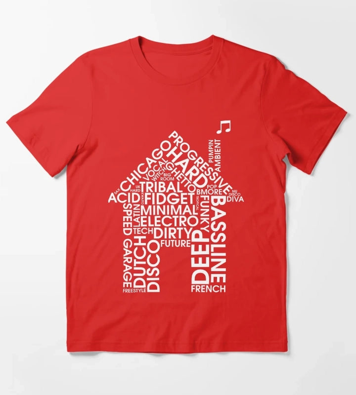 House Music Genres T-Shirt Red