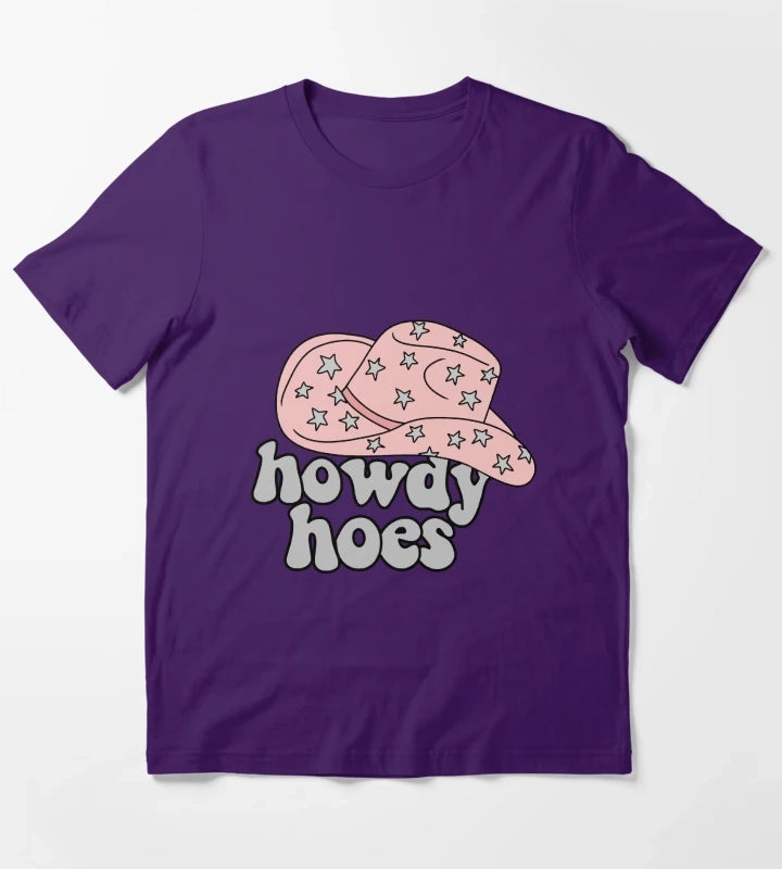 Howdy Hoes Cowboy Hat T-Shirt Purple