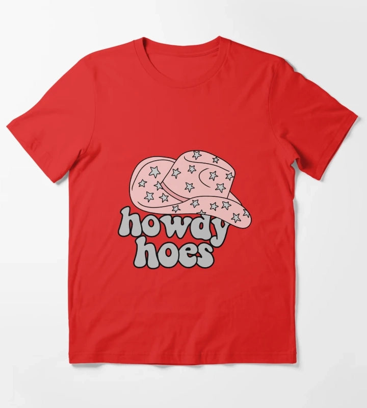 Howdy Hoes Cowboy Hat T-Shirt Red