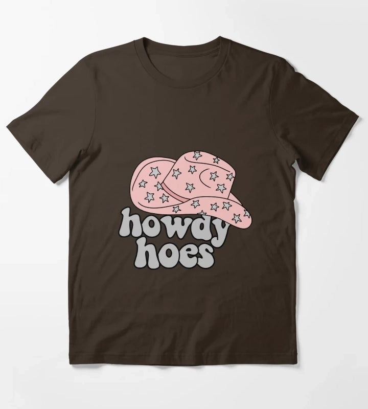 Howdy Hoes Cowboy Hat T-Shirt Brown