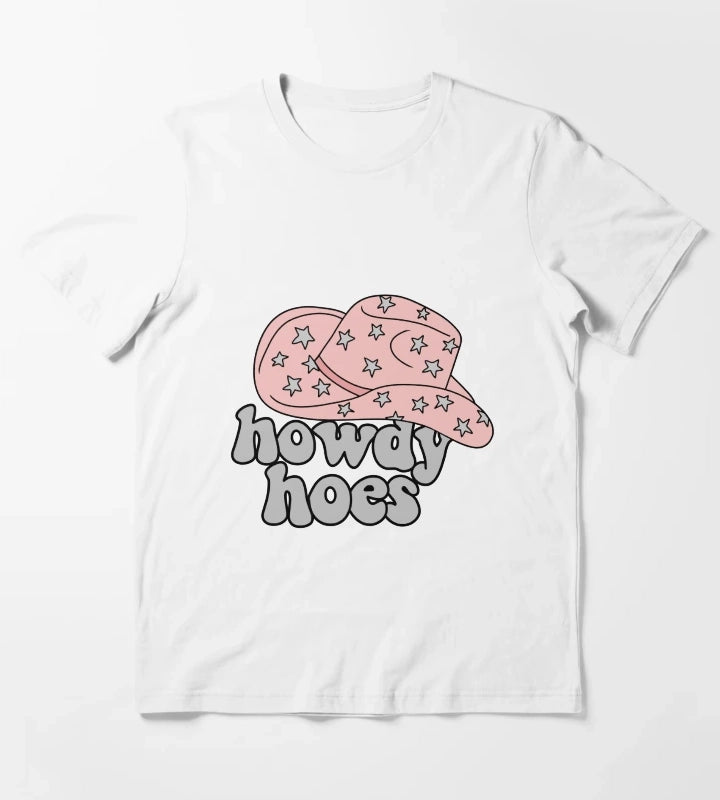 Howdy Hoes Cowboy Hat T-Shirt White