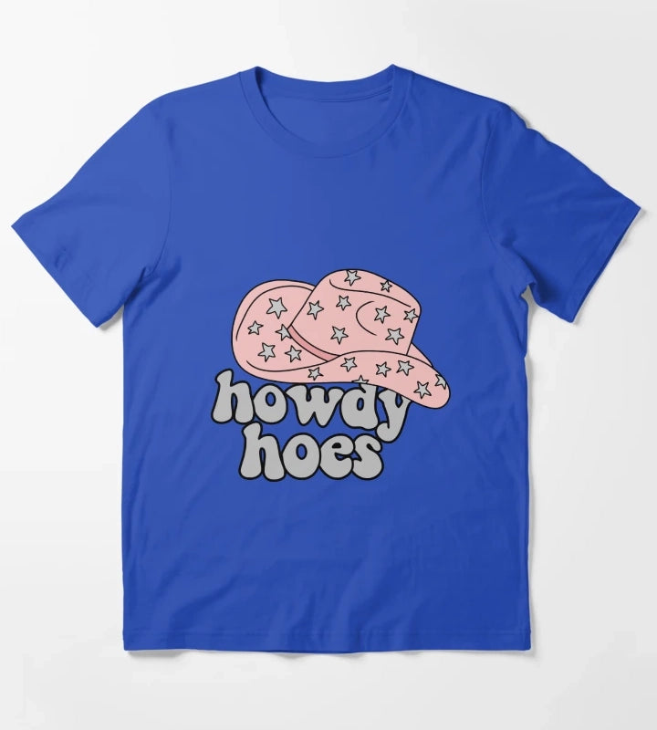 Howdy Hoes Cowboy Hat T-Shirt Blue
