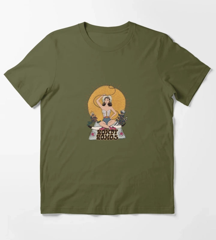 Howdy Homos T-Shirt Olive Green
