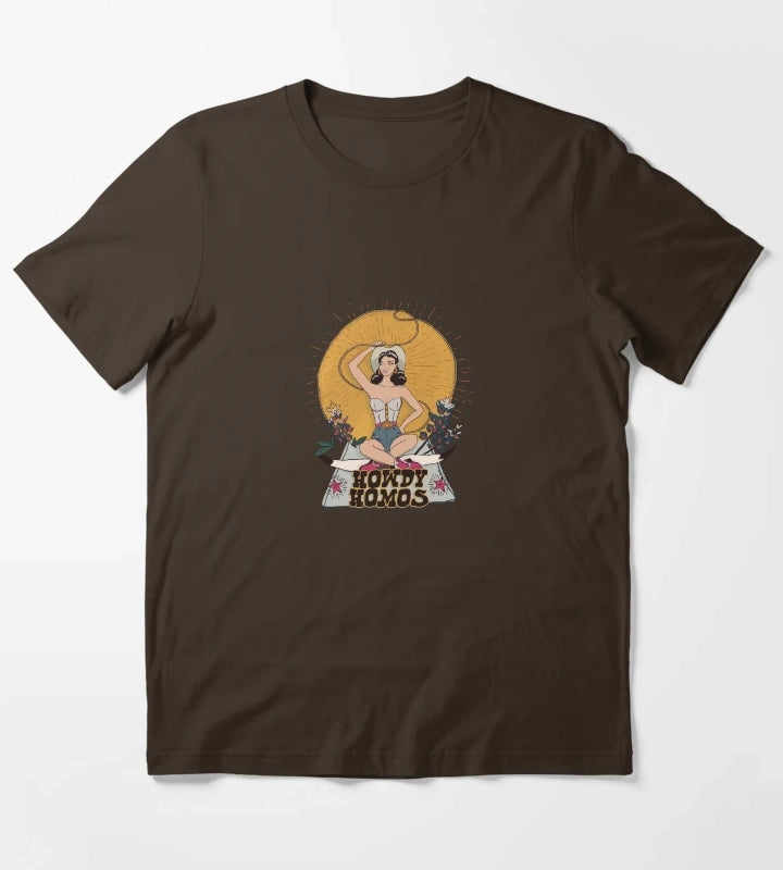 Howdy Homos T-Shirt Brown