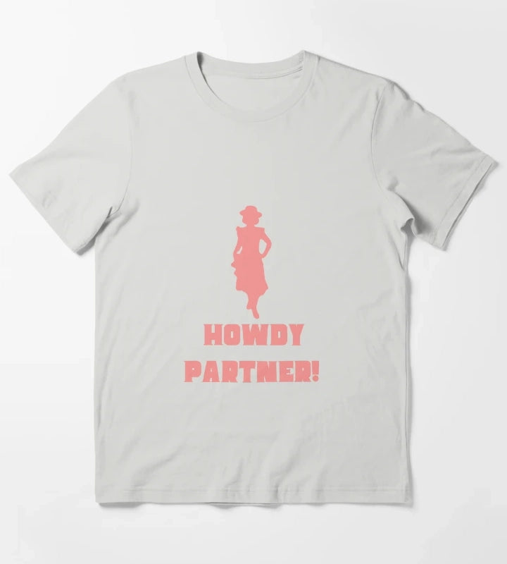 Howdy Partner Cowgirl Disco Cowgirl T-Shirt Light Grey