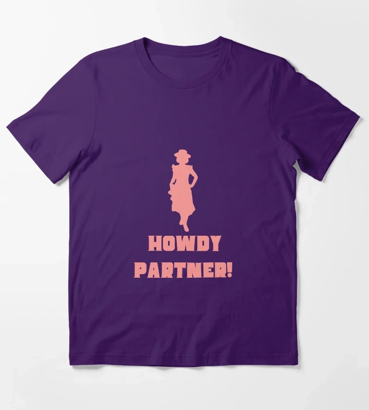 Howdy Partner Cowgirl Disco Cowgirl T-Shirt Purple