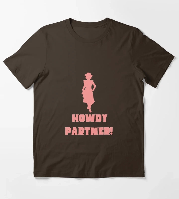 Howdy Partner Cowgirl Disco Cowgirl T-Shirt Brown
