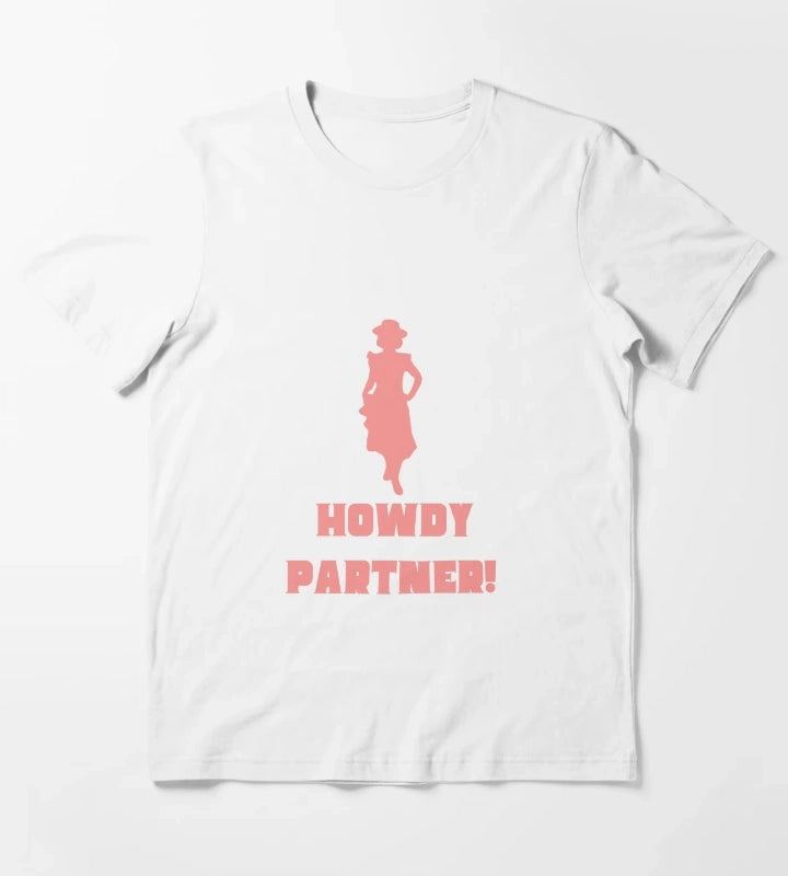Howdy Partner Cowgirl Disco Cowgirl T-Shirt White