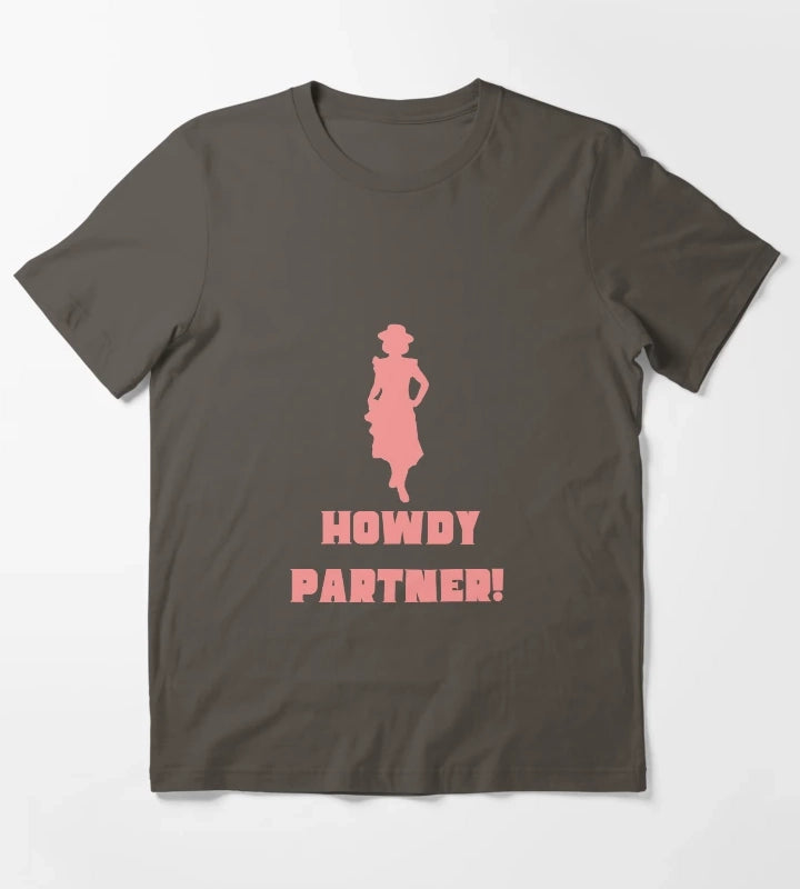 Howdy Partner Cowgirl Disco Cowgirl T-Shirt Dark Grey