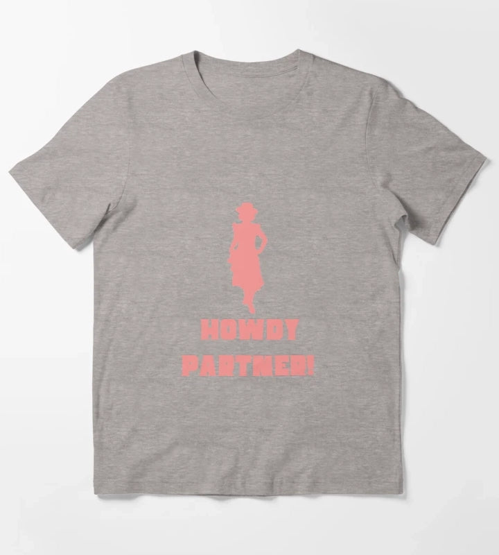 Howdy Partner Cowgirl Disco Cowgirl T-Shirt Heather Grey