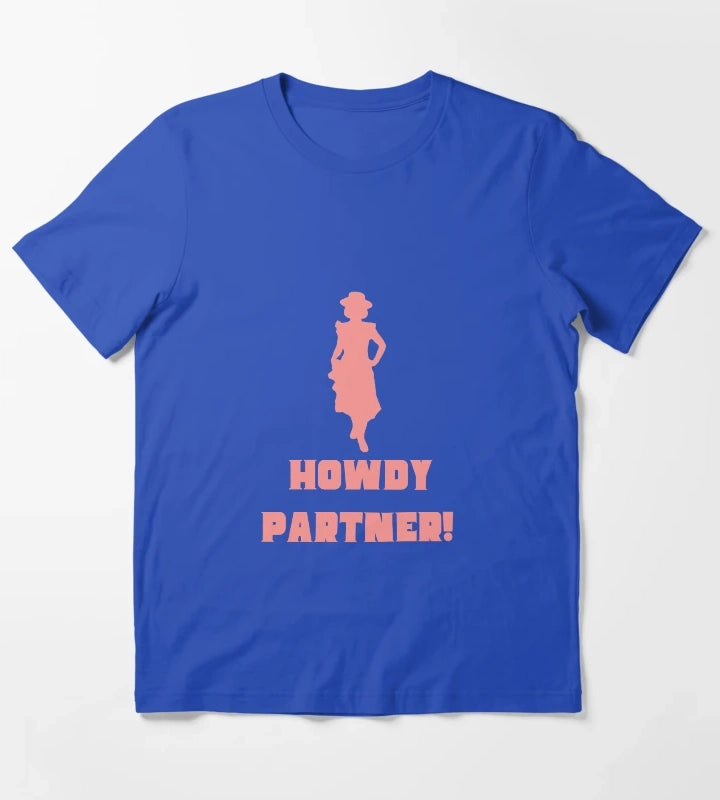 Howdy Partner Cowgirl Disco Cowgirl T-Shirt Blue