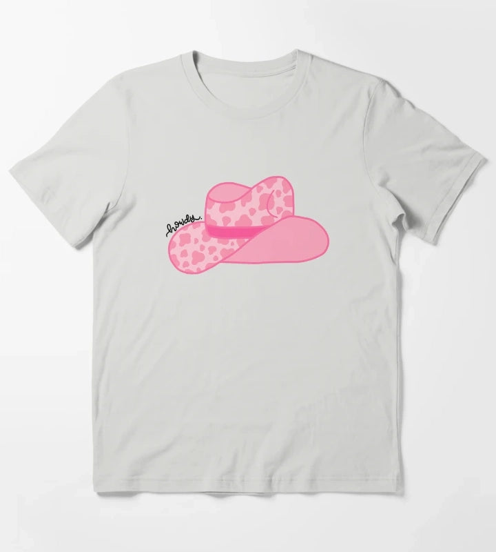 Howdy Pink Cowgirl T-Shirt Light Grey