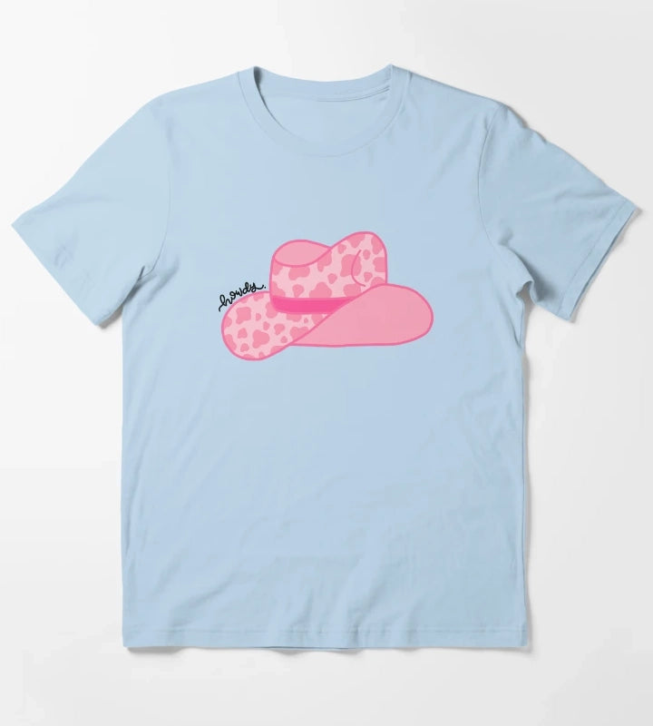 Howdy Pink Cowgirl T-Shirt Sky Blue