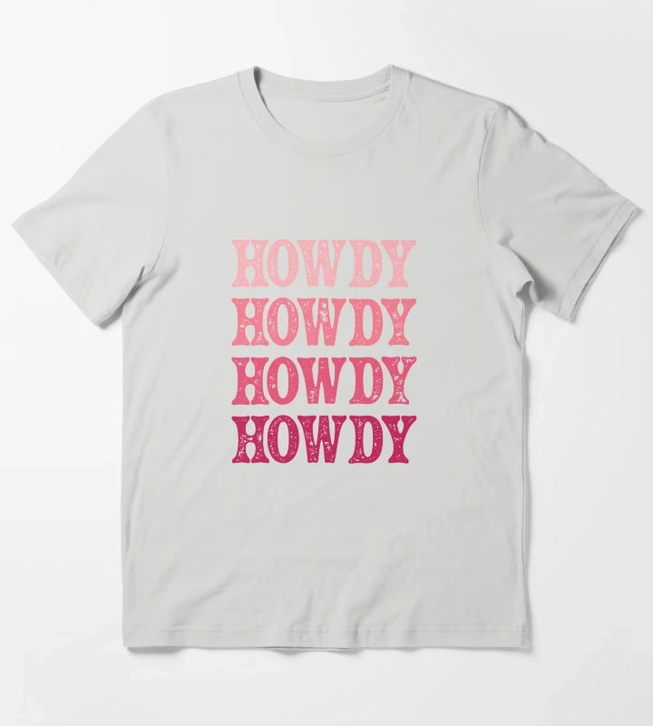 Howdy Pink Rodeo Western Country Vintage Southern cowgirl T-Shirt Light Grey