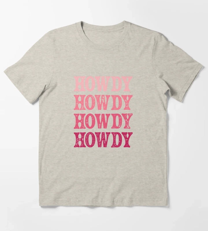 Howdy Pink Rodeo Western Country Vintage Southern cowgirl T-Shirt Cream
