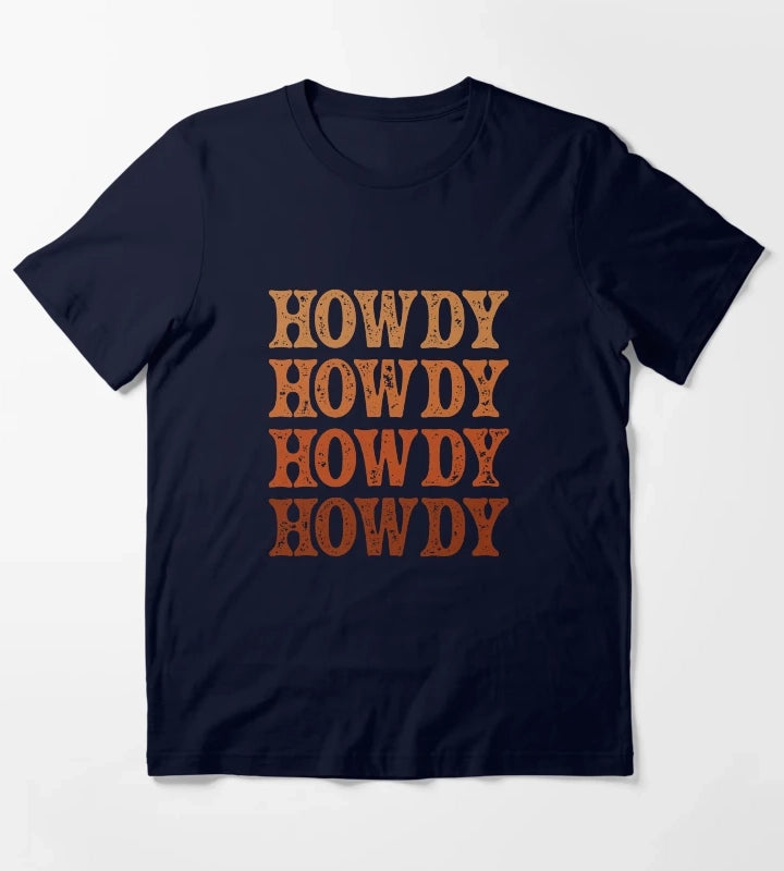 Howdy Rodeo Western Country Vintage Southern cowgirl T-Shirt Navy