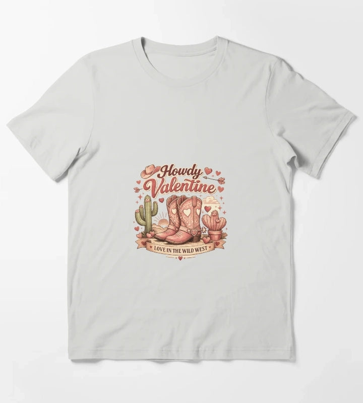 Howdy Valentine T-Shirt Light Grey