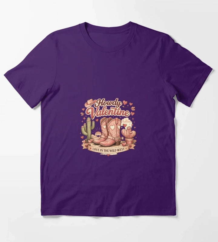 Howdy Valentine T-Shirt Purple