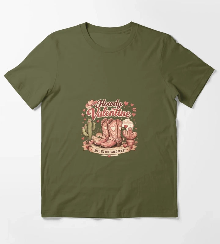 Howdy Valentine T-Shirt Olive Green