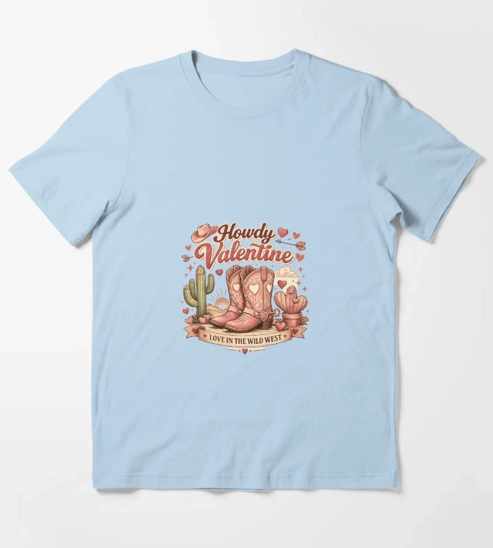 Howdy Valentine T-Shirt Sky Blue