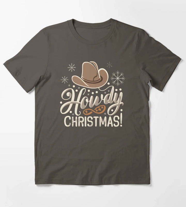 Howdy Western Christmas T-Shirt Dark Grey