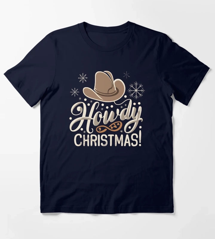 Howdy Western Christmas T-Shirt Navy