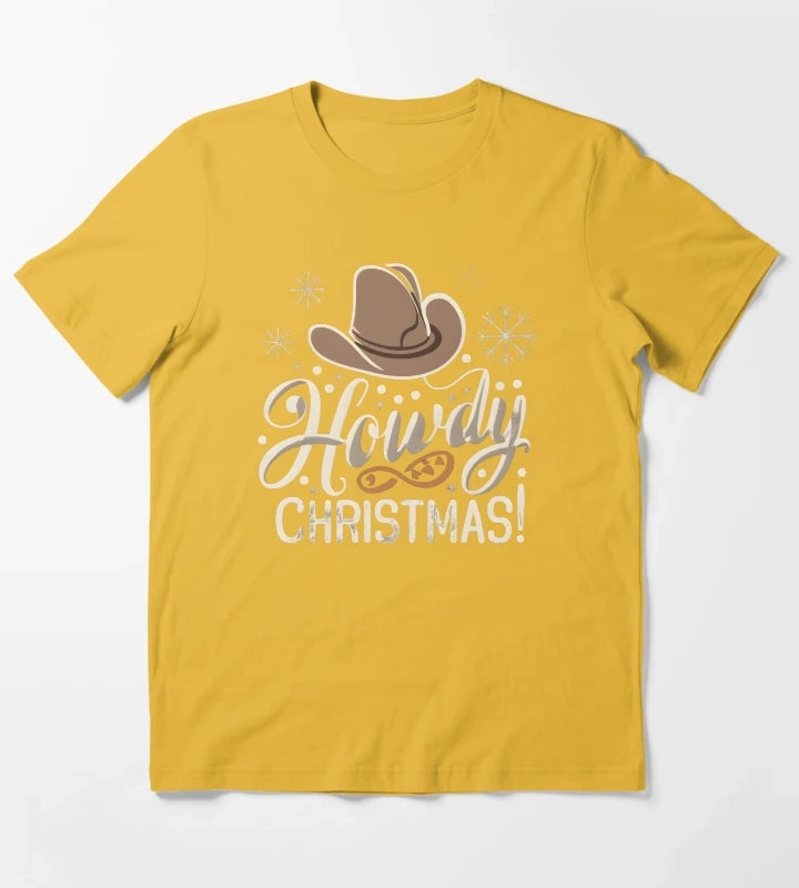 Howdy Western Christmas T-Shirt Yellow