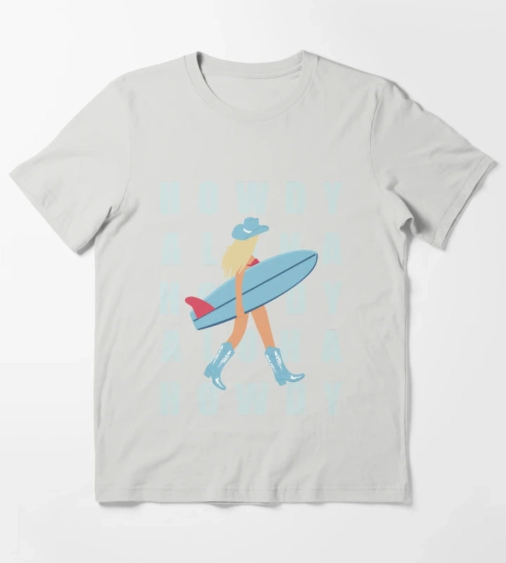 Howdy and Aloha T-Shirt Light Grey