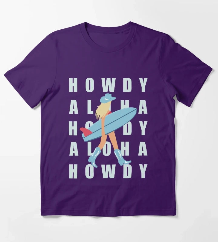 Howdy and Aloha T-Shirt Purple