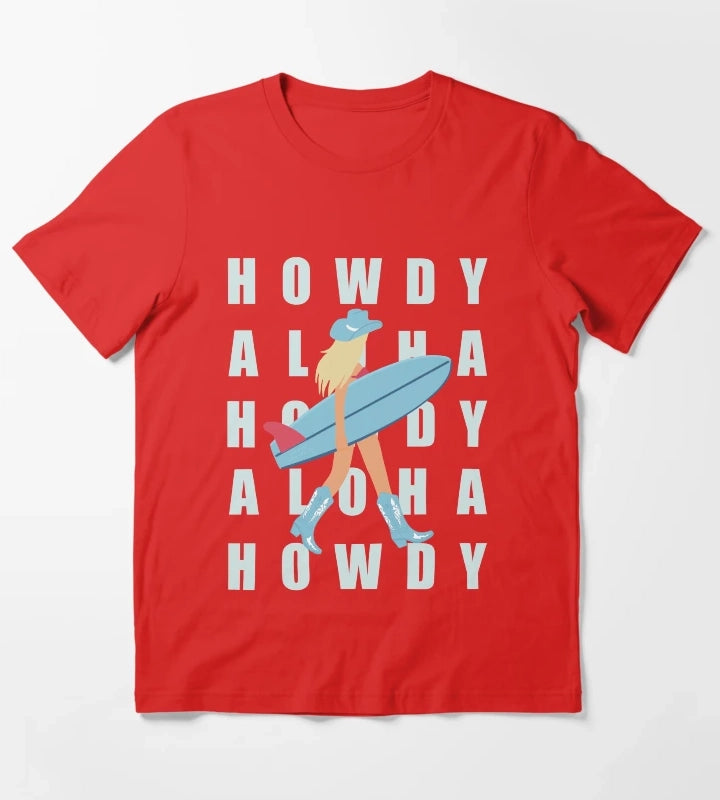 Howdy and Aloha T-Shirt Red