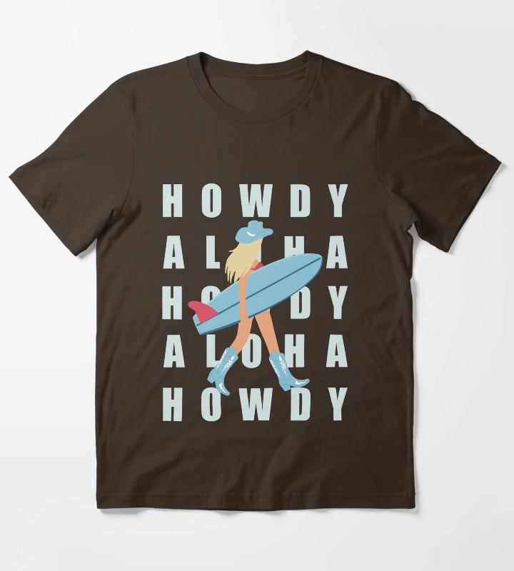 Howdy and Aloha T-Shirt Brown