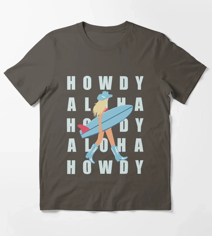 Howdy and Aloha T-Shirt Dark Grey