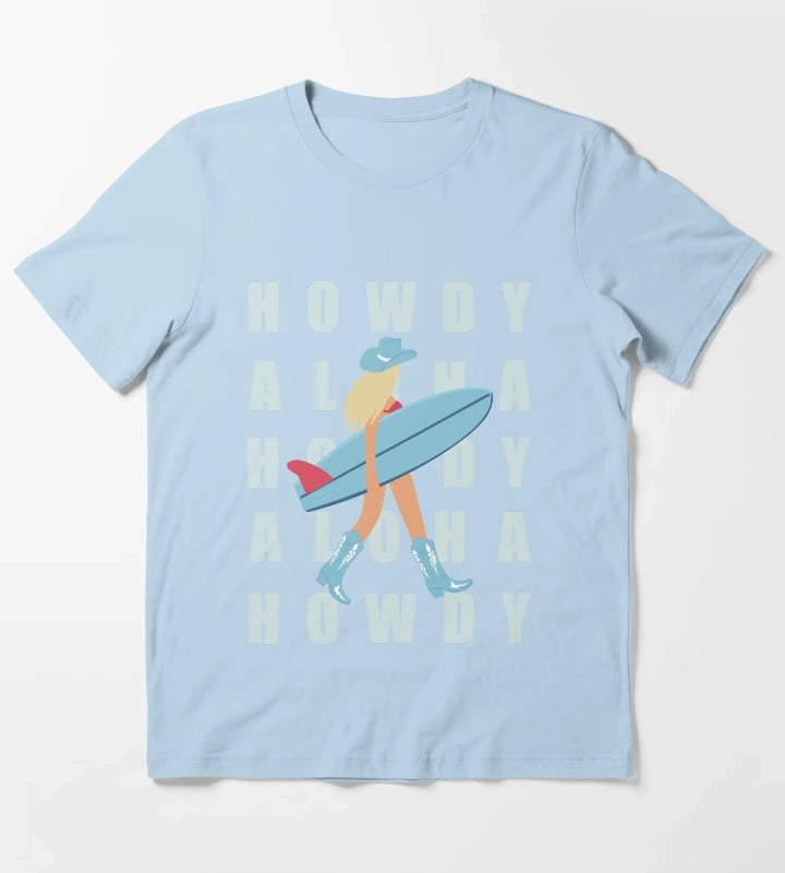 Howdy and Aloha T-Shirt Sky Blue