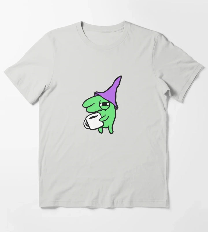 Hungover Glep Drinking Coffee T-Shirt Light Grey