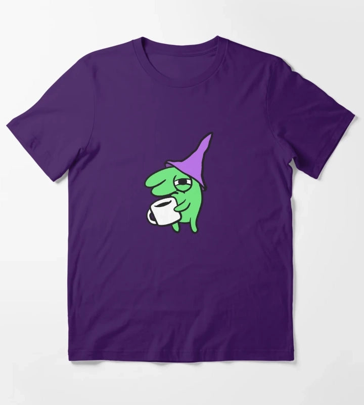 Hungover Glep Drinking Coffee T-Shirt Purple