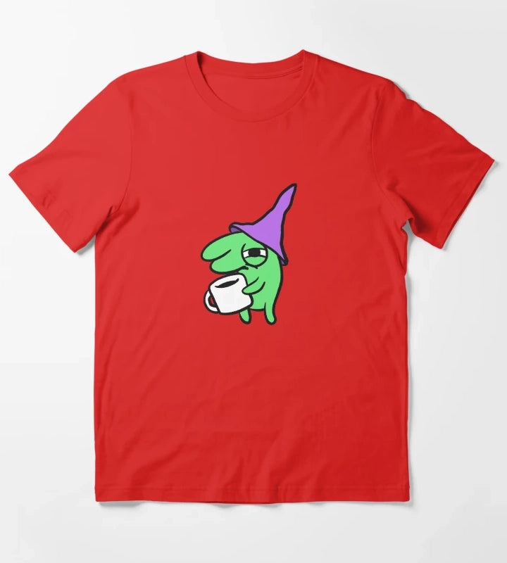 Hungover Glep Drinking Coffee T-Shirt Red