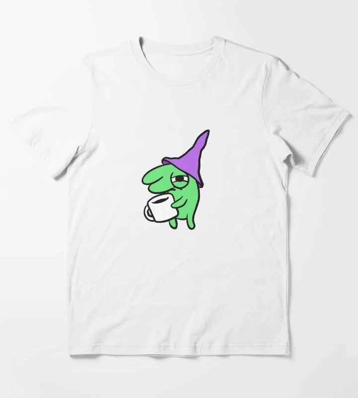 Hungover Glep Drinking Coffee T-Shirt White