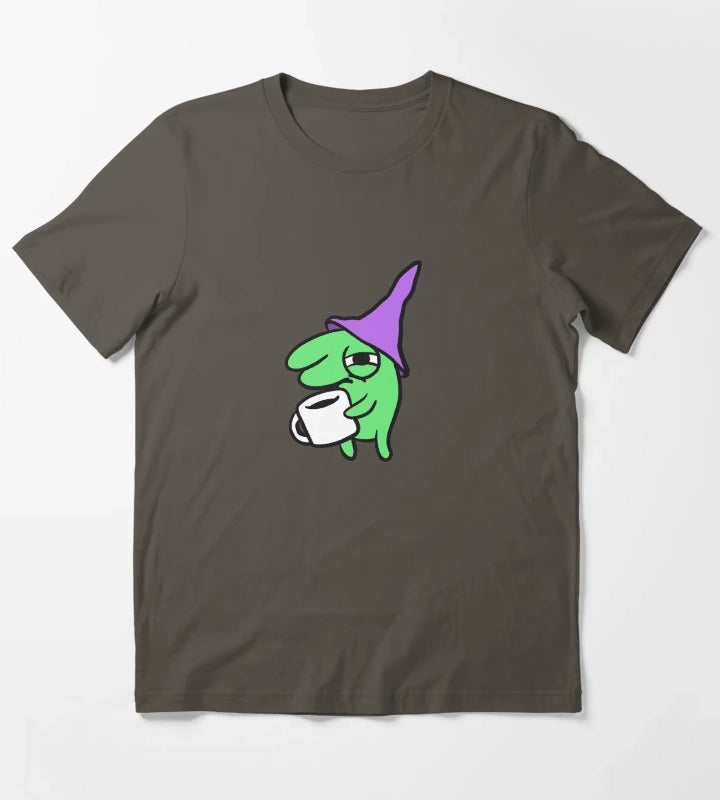 Hungover Glep Drinking Coffee T-Shirt Dark Grey