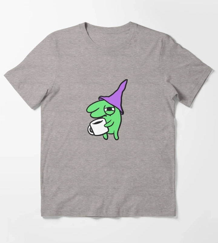 Hungover Glep Drinking Coffee T-Shirt Heather Grey