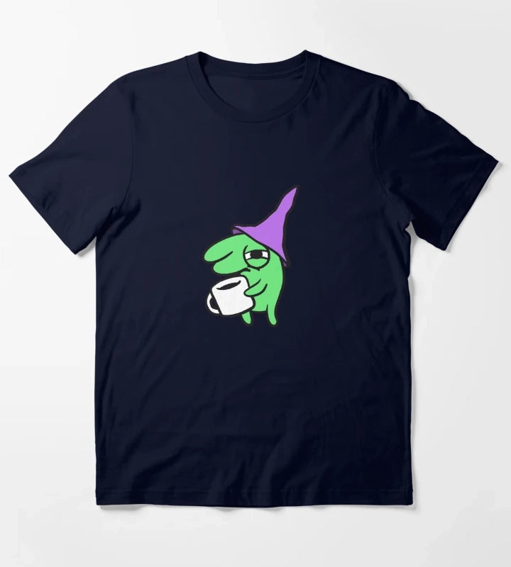 Hungover Glep Drinking Coffee T-Shirt Navy