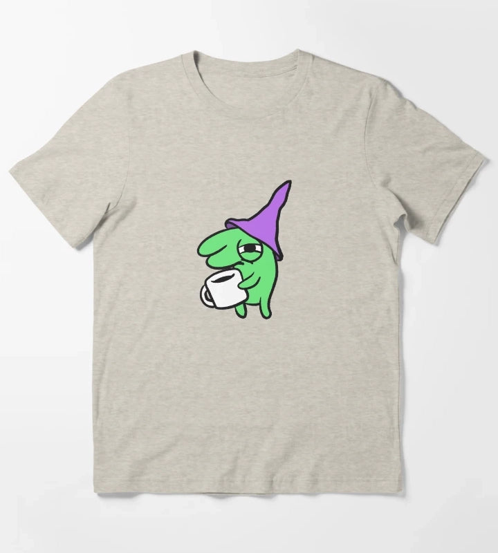 Hungover Glep Drinking Coffee T-Shirt Cream